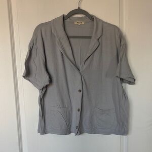 Madewell Gray Button-Up Blouse